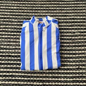 🌿Crewcuts Wear Your Shade Girl Rash Guard Long Sleeve Stripe Blue Swimsuit 12